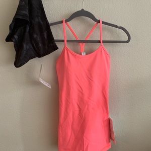 Lululemon Pink Tank and Black Shorts